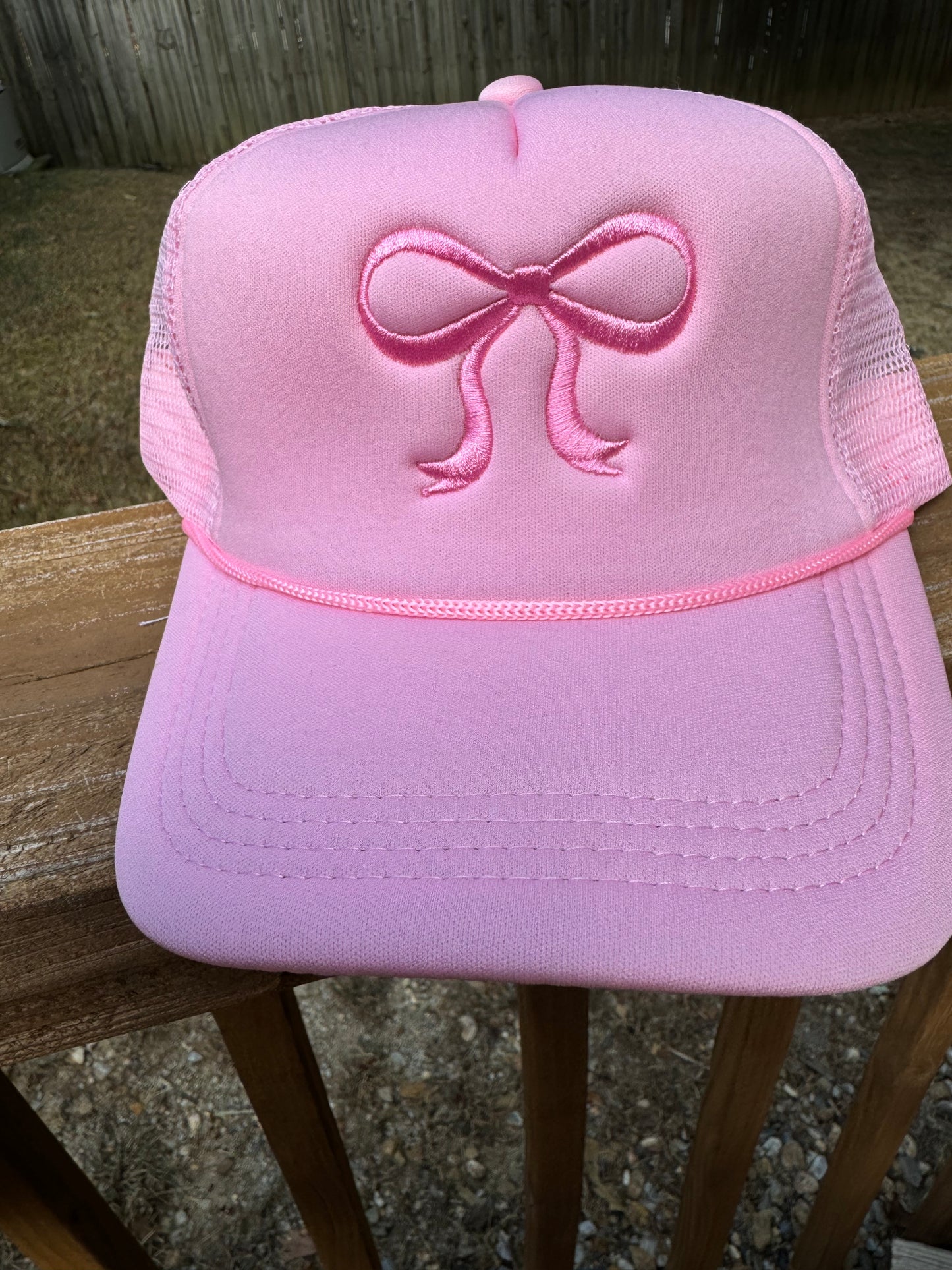 Pink embroidered Bow