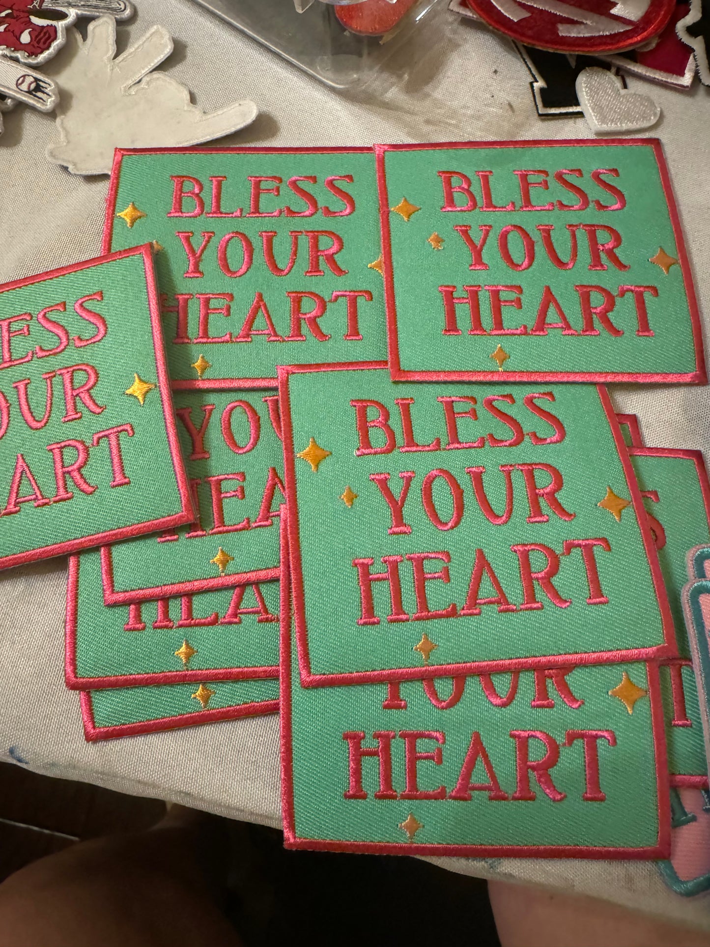 Bless your heart - green/pink