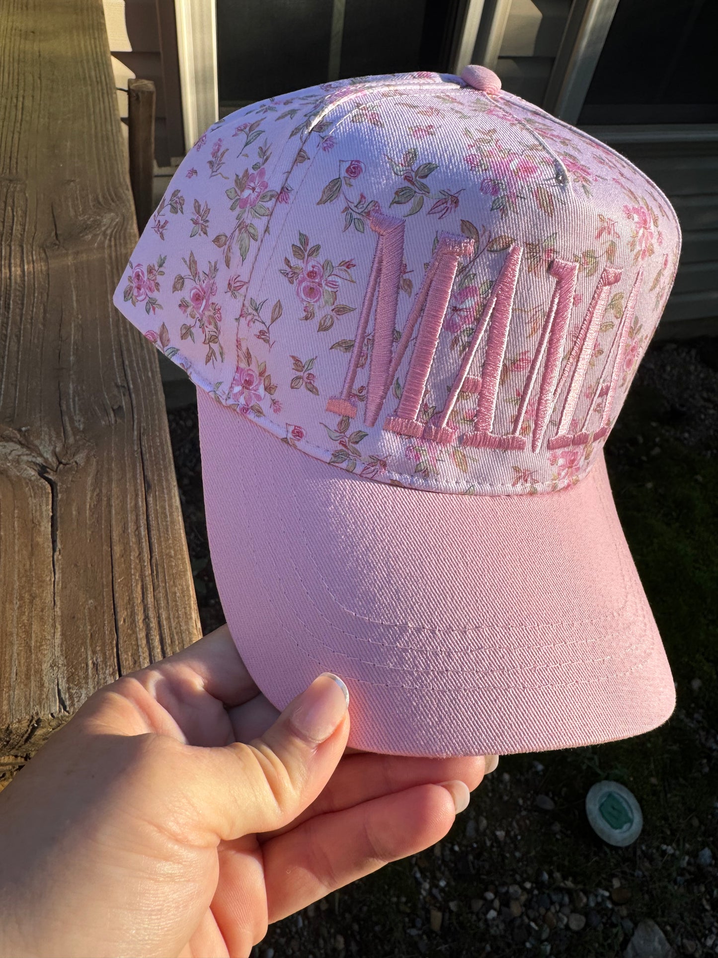Mama Pink floral hat