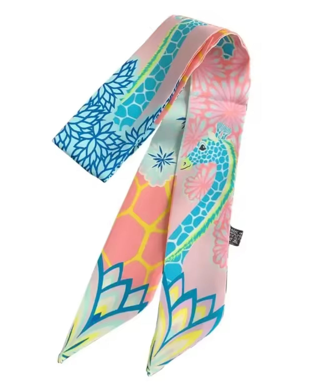 Classic Giraffe Blue Scarf