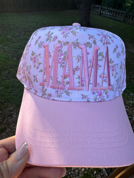 Mama Pink floral hat