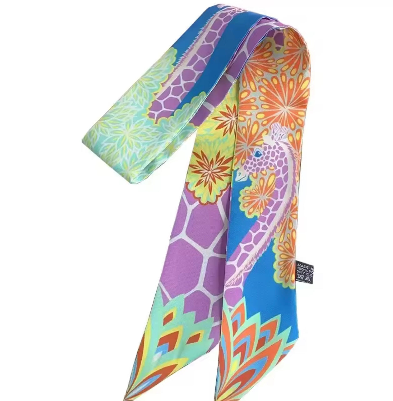 Classic Giraffe Blue Scarf