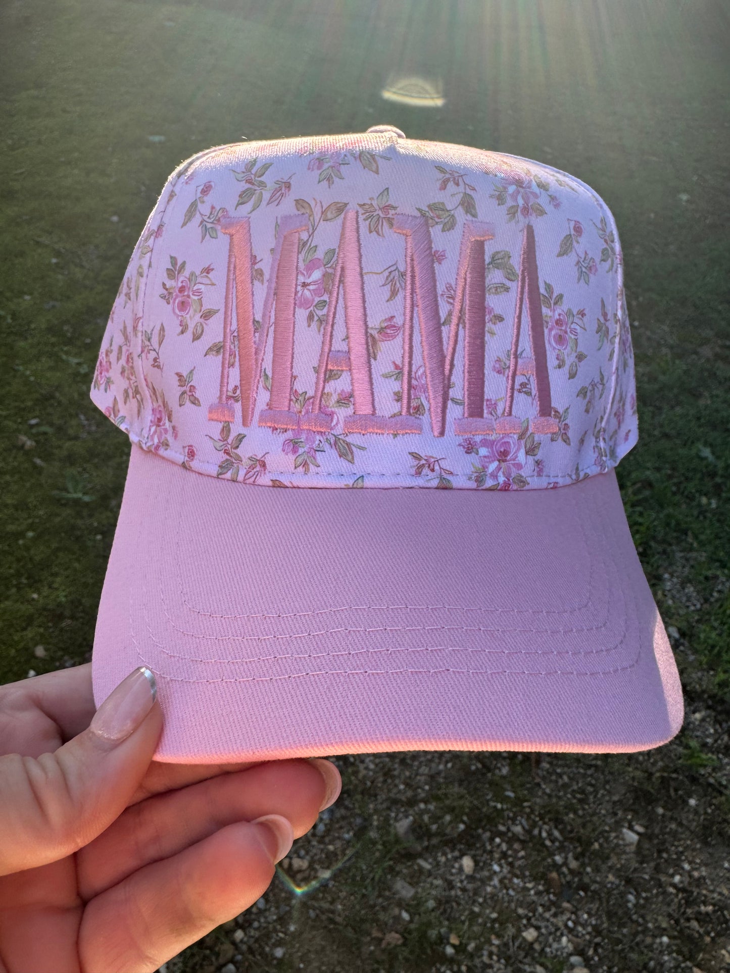 Mama Pink floral hat